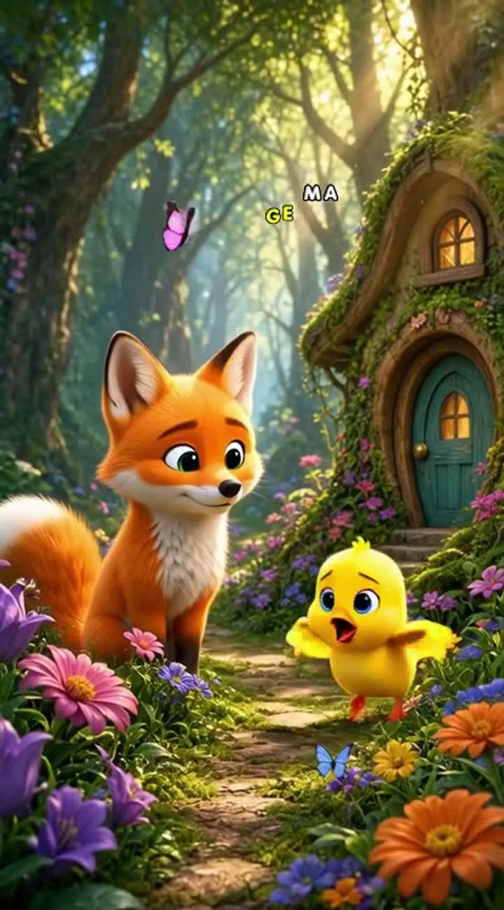 A shy robot learns to bake, Pixar styleA cute little orange fox… — AI cartoon