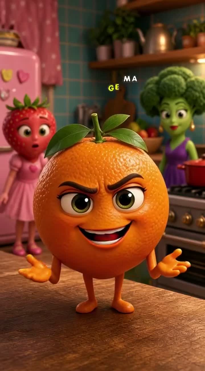 Funny, dramatic 3D cartoon animation featuring an adorable… — AI cartoon