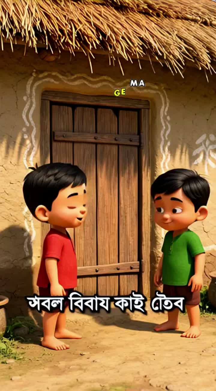 Funny 3D animated Bengali village story for Facebook Reels… — AI cartoon