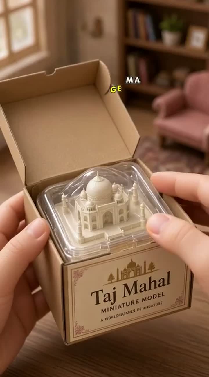 A detailed miniature ASMR stop-motion video starting with hands… — AI cartoon
