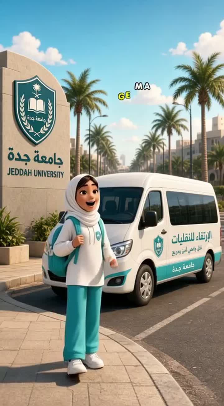 Vertical 3D cartoon animation advertisement for "الإرتقاء… — AI cartoon