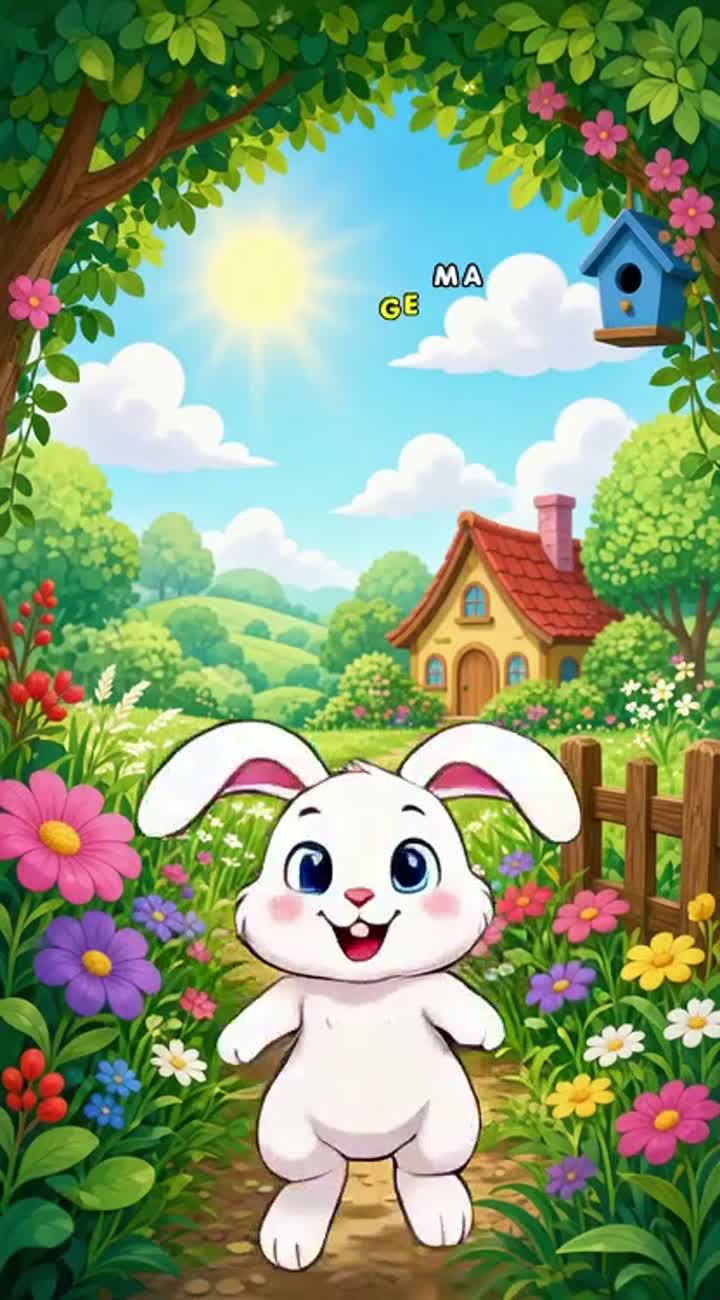 Little Bunny, Hop Hop Hop! — AI cartoon