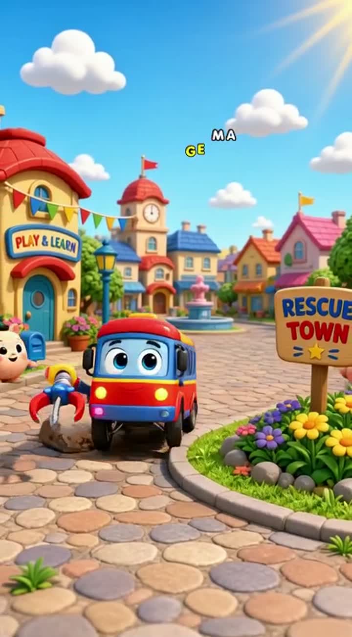 A vibrant, high-quality 3D animated cartoon in a bright… — AI cartoon