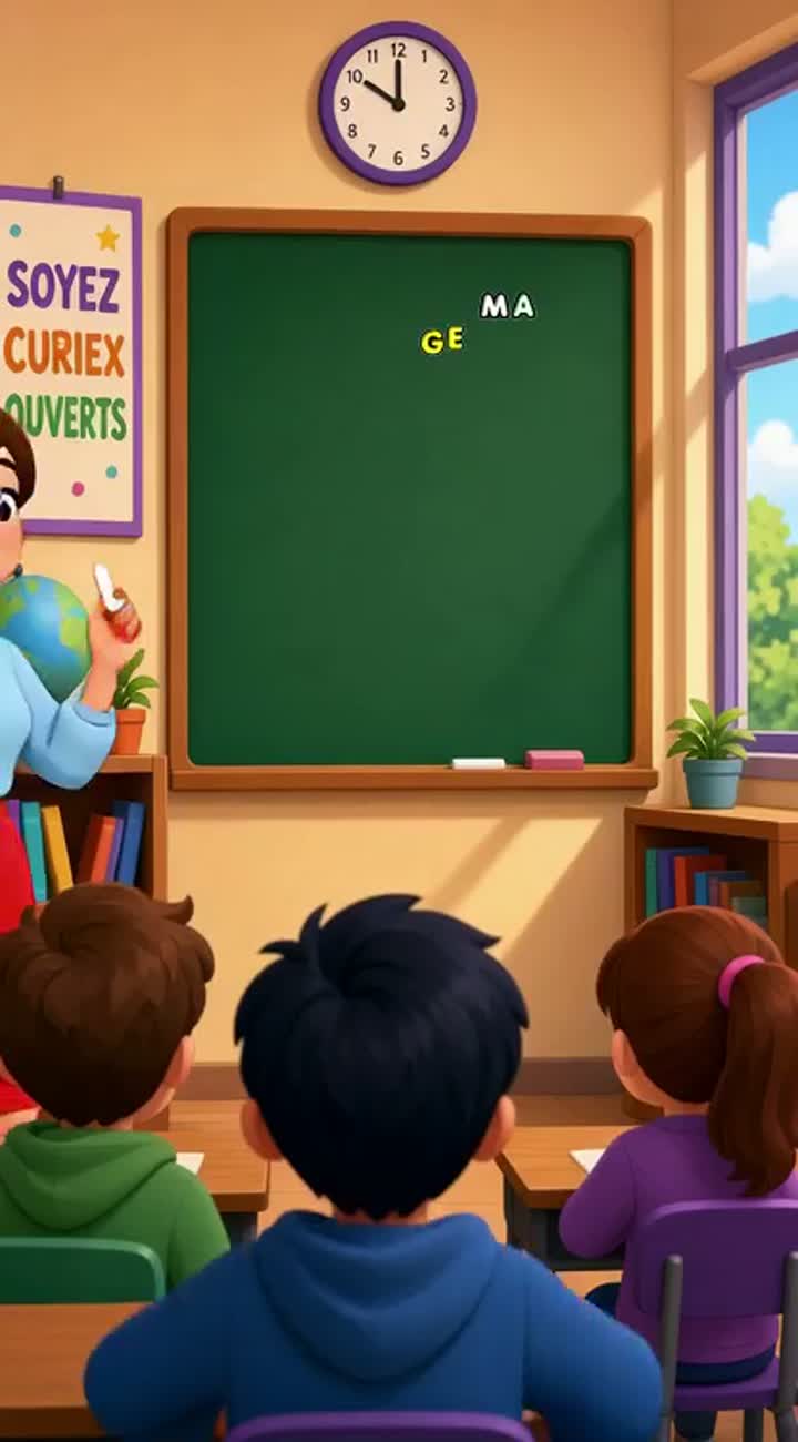 La prof demande: « Vous voulez faire quoi plus tard? — AI cartoon