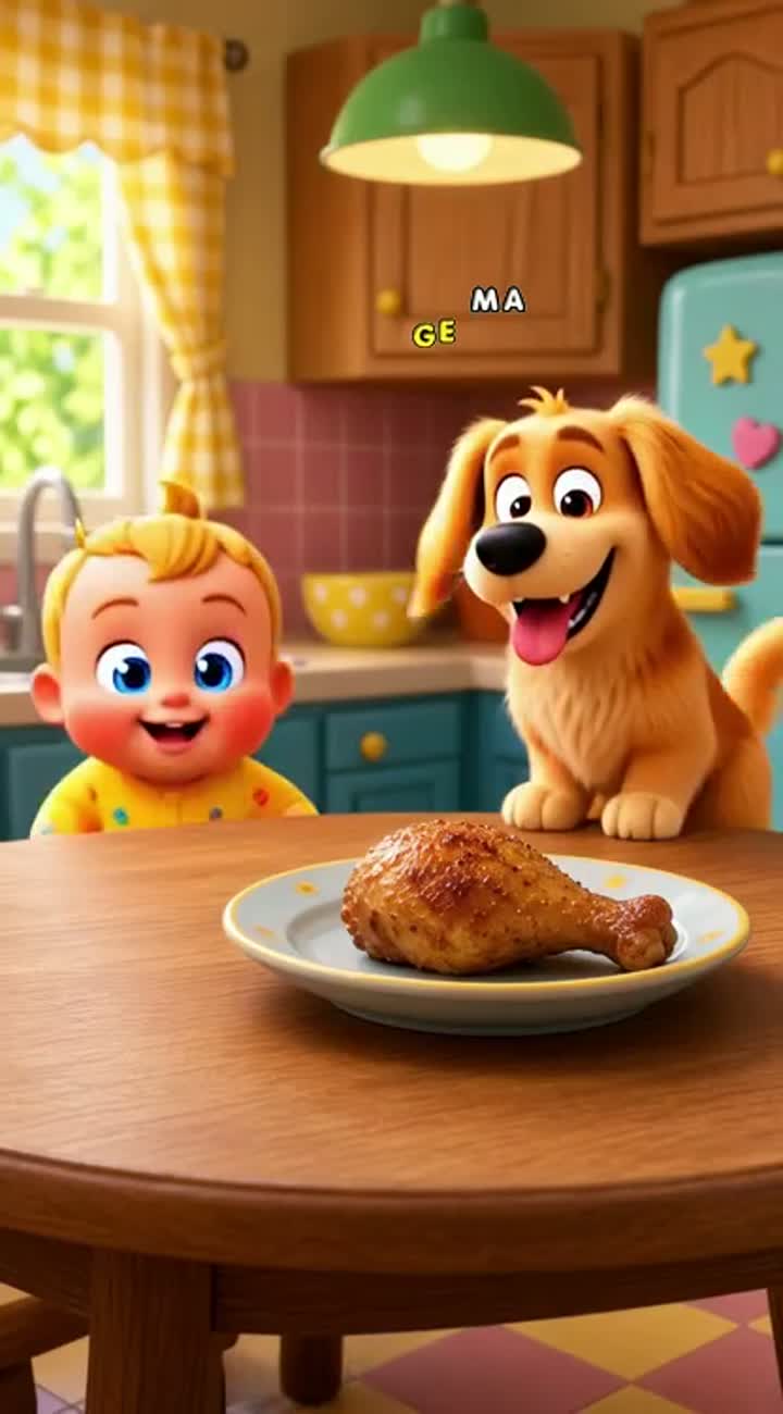 Funny 3D cartoon about a mischievous baby who secretly steals… — AI cartoon