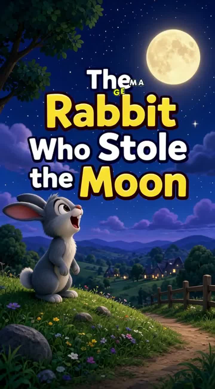 The Rabbit Who Stole the Moon — AI cartoon