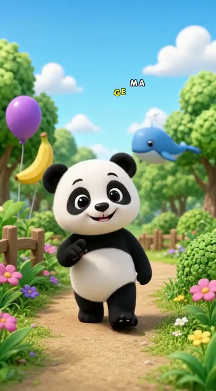 A cute baby panda teaches colors and numbers from 1 to 10 — AI cartoon