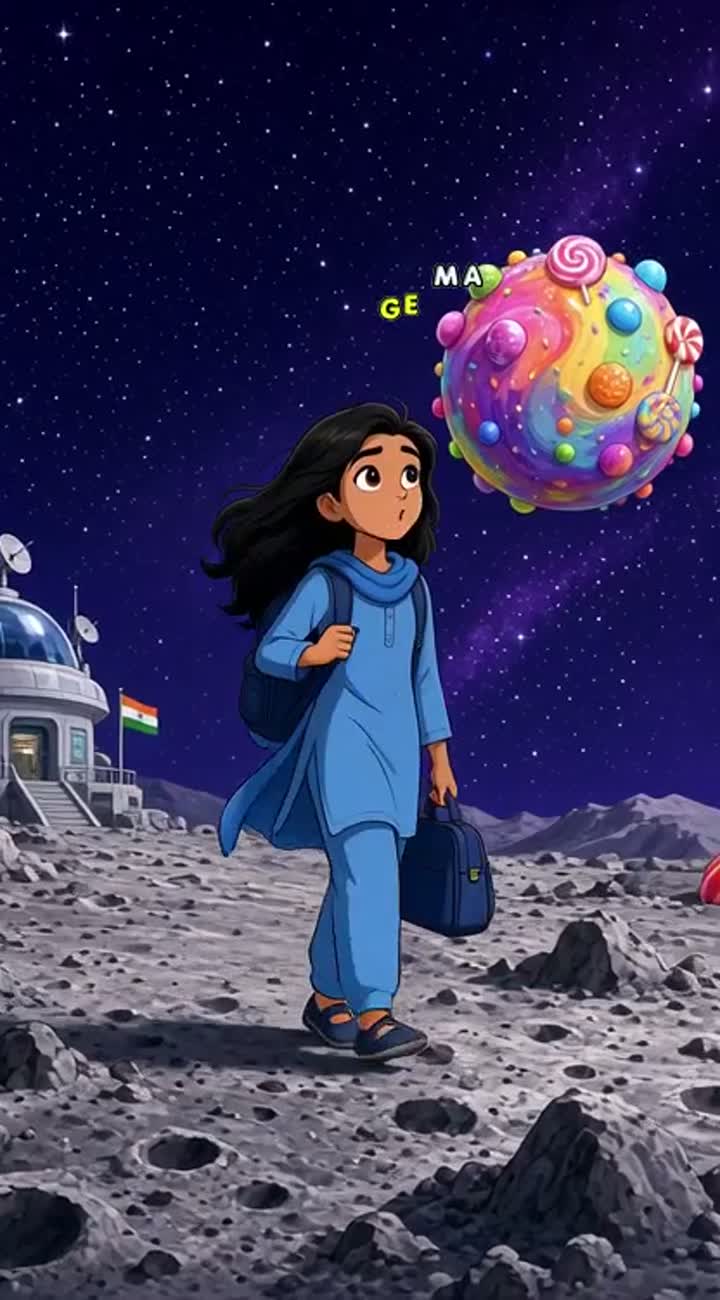 A tiny astronaut cat disco17-year-old Indian teenage girl… — AI cartoon