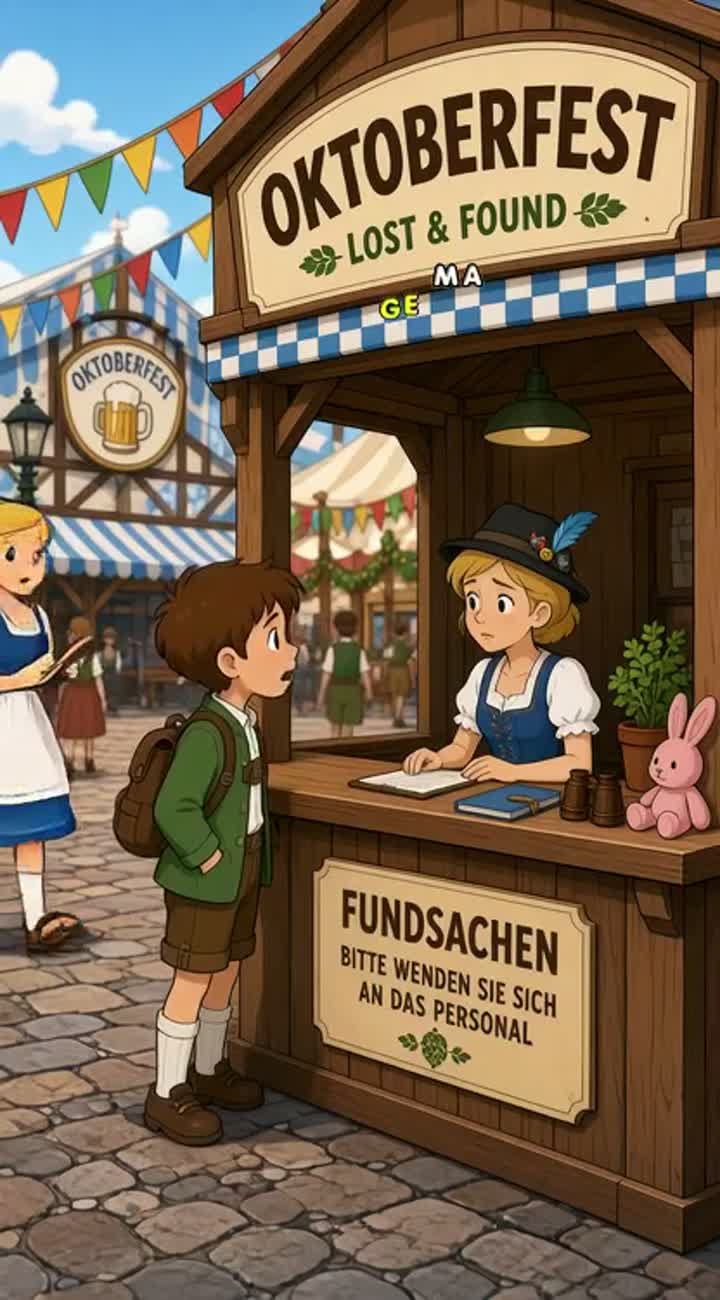 A reporter reporting on Oktoberfest celebration — AI cartoon