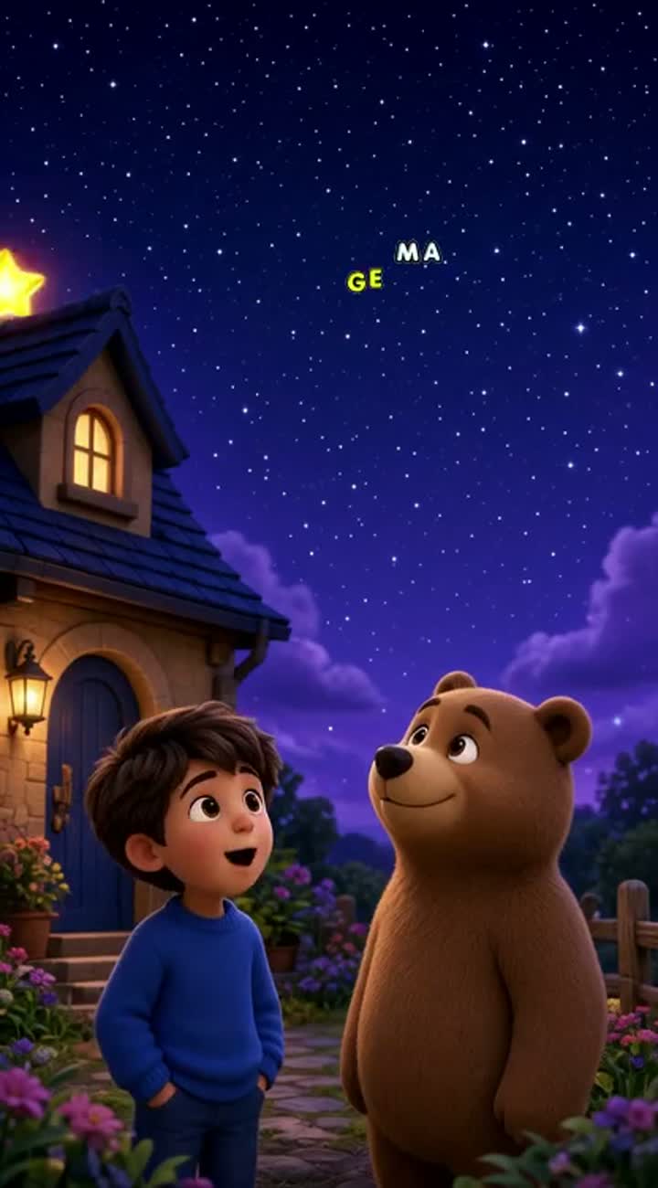 Created as a kind, cheerful 3D children's cartoon for ages 3-7 — AI cartoon