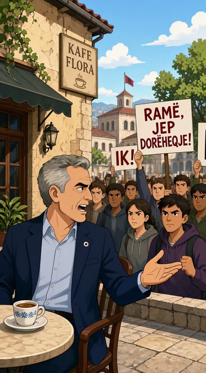 Edi Rama: "Unë nuk jap dorëheqje! — AI cartoon