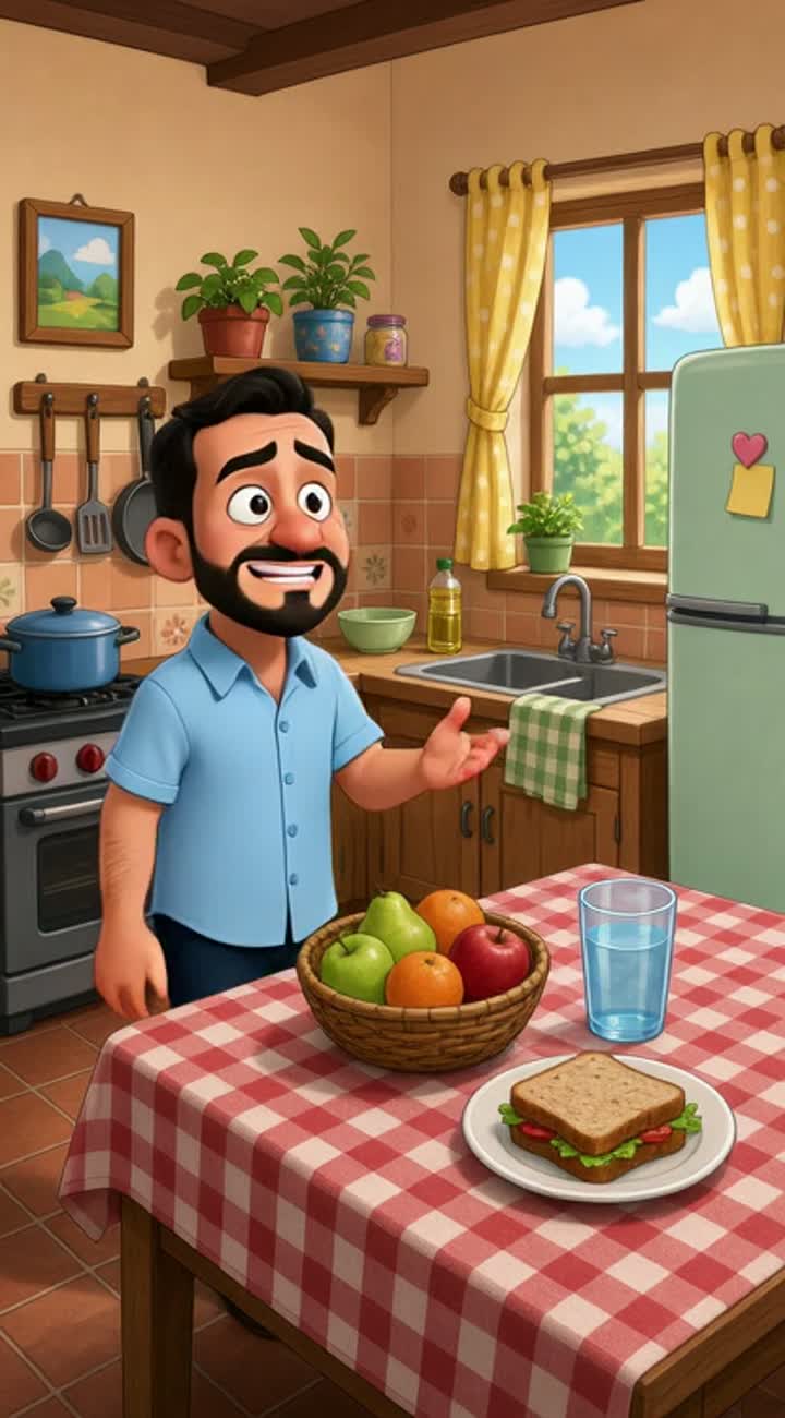 Burri: "Gruaja jem osht në muajin e 8-të të shtatzënisë... — AI cartoon