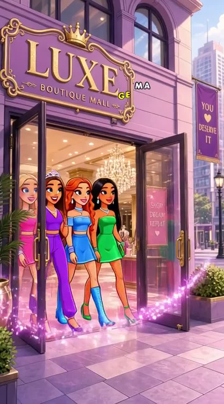 Fashionable cartoon girls with lots of glitz and glam and makeup… — AI cartoon