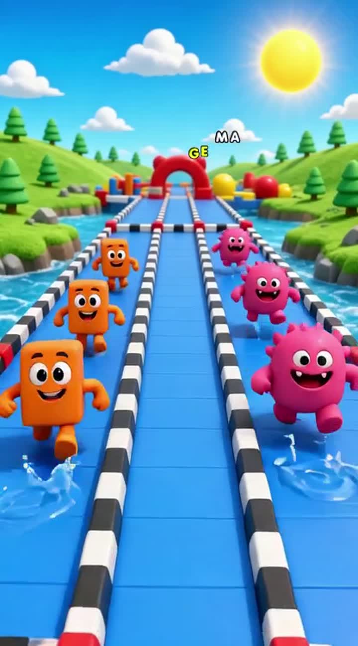 Colorful 3D cartoon racing game for kids — AI cartoon