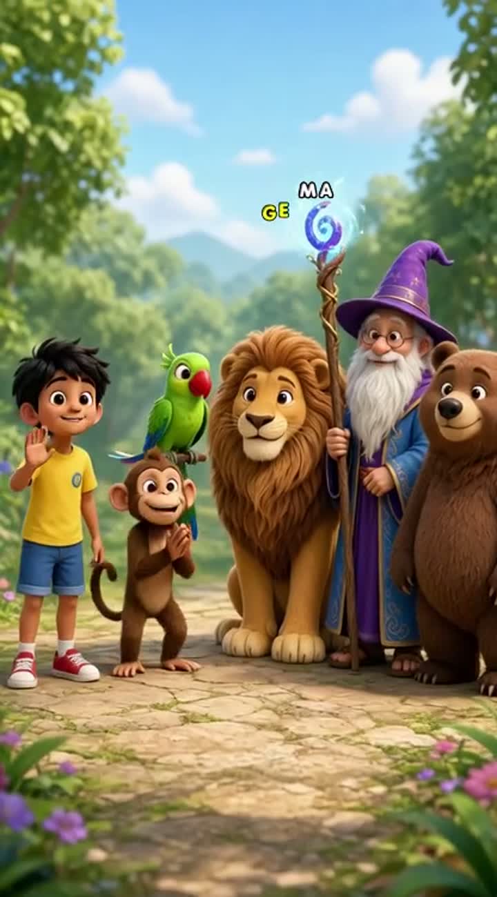 High-quality 3D animated cartoon character lineup — AI cartoon
