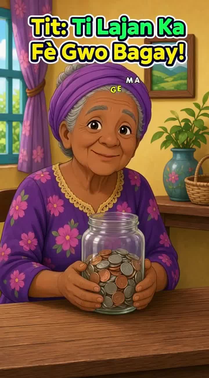 Tit: Ti Lajan Ka Fè Gwo Bagay! — AI cartoon