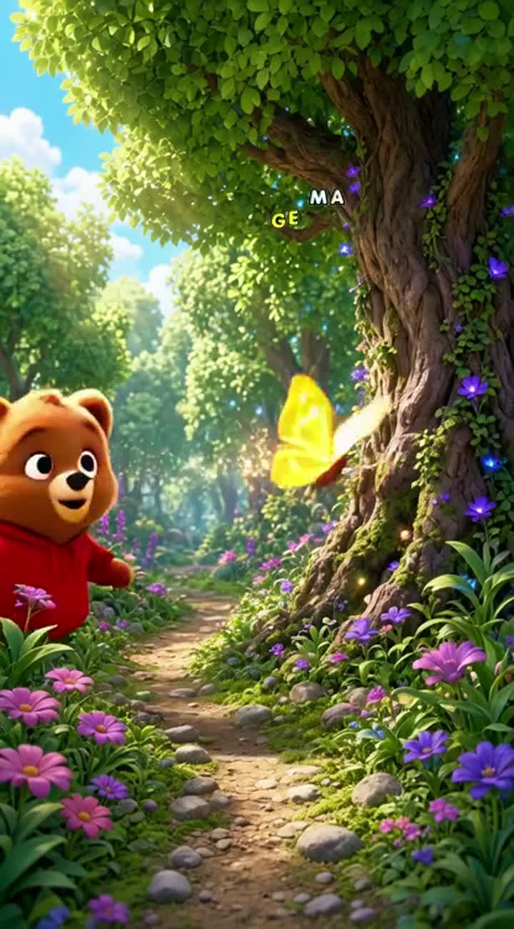 Beautiful 3D animated children's cartoon titled "Bobby Bear… — AI cartoon