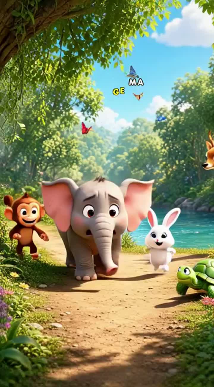 Golu the Baby Elephant Who Was Afraid of Water — AI cartoon