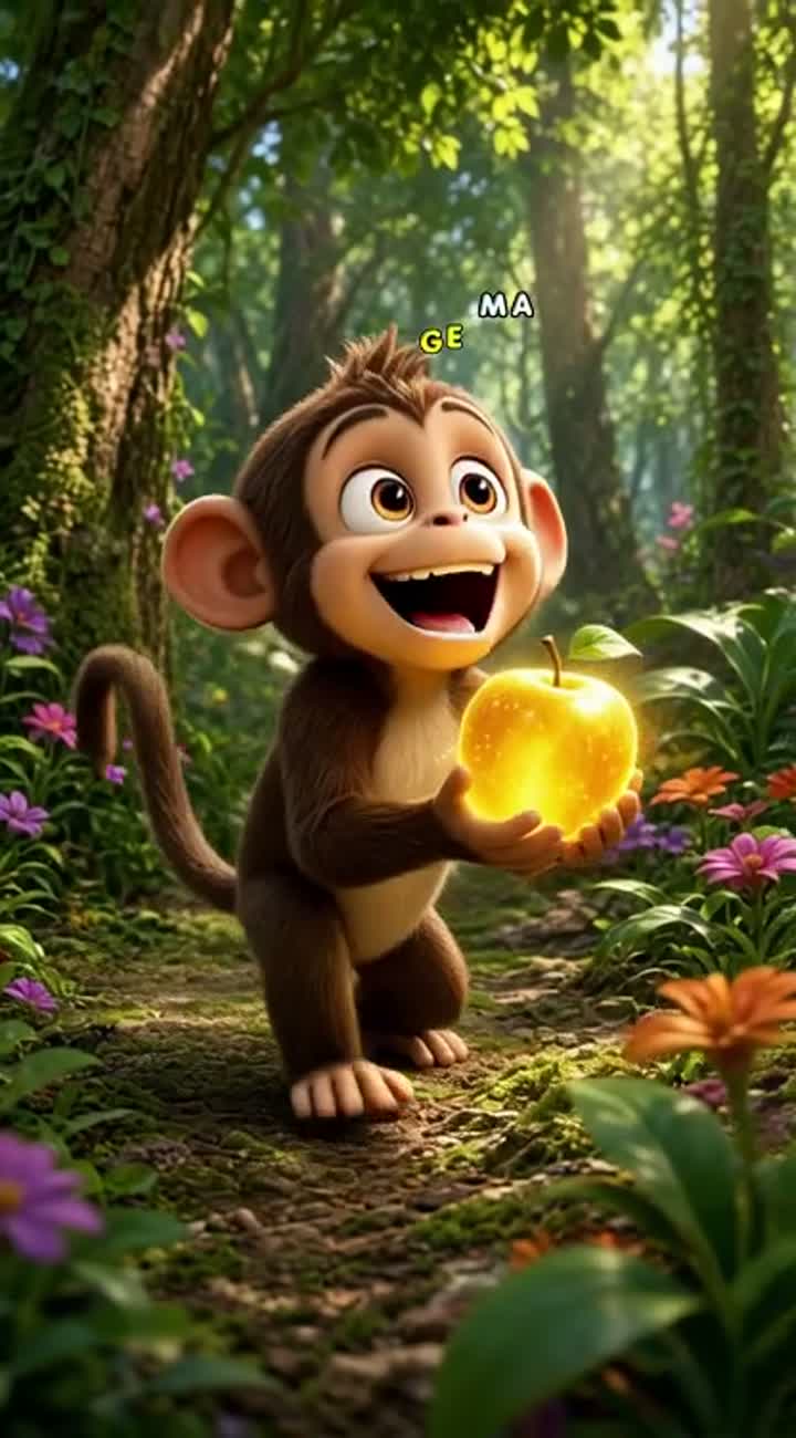 Single continuous 3D cartoon animation in a beautiful, vibrant… — AI cartoon
