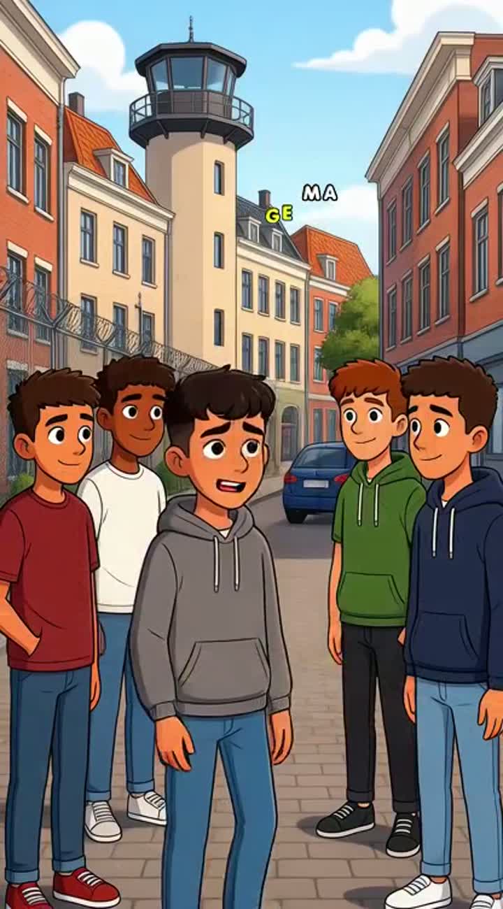 Er is een jongen genaamd mohsin die altijd met zn vrienden buiten… — AI cartoon