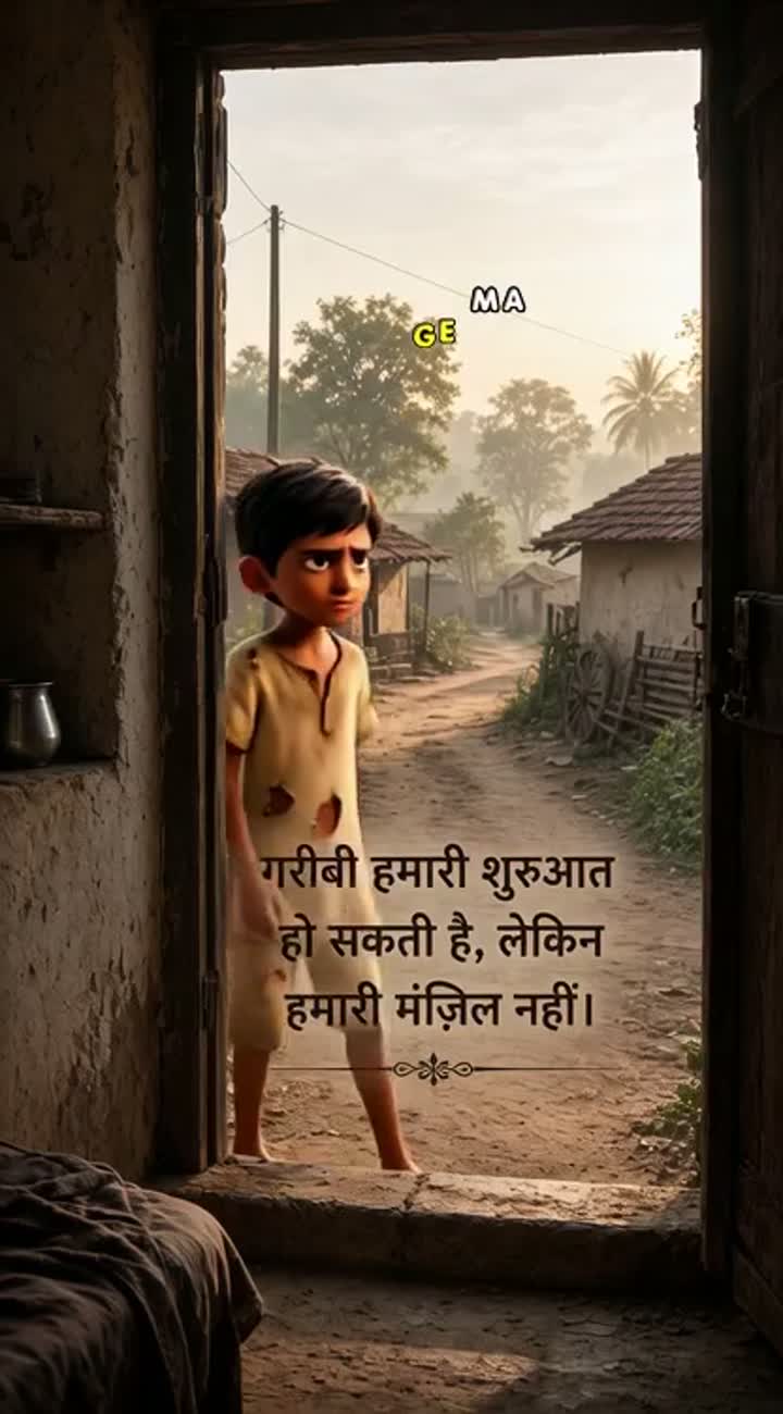 Combined with cinematic, realistic Indian village visuals — AI cartoon