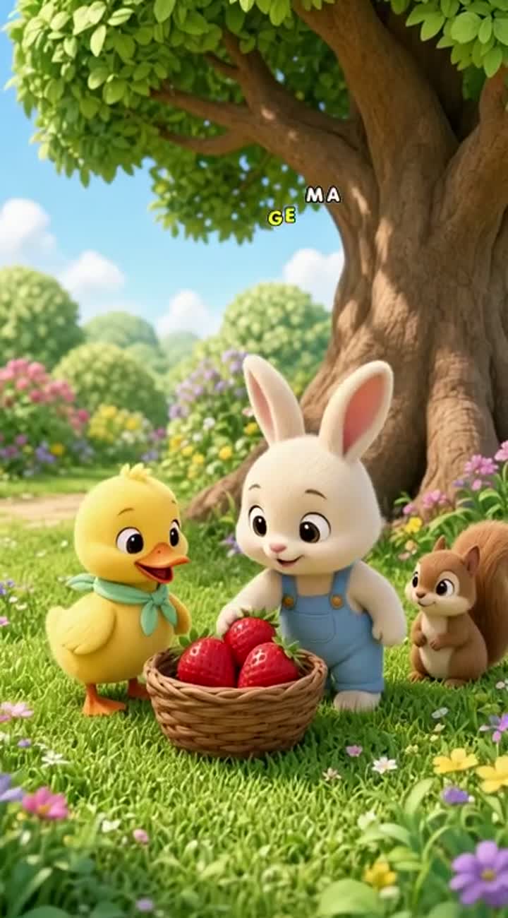 High-quality 3D cartoon for toddlers aged 2-4 about sharing… — AI cartoon