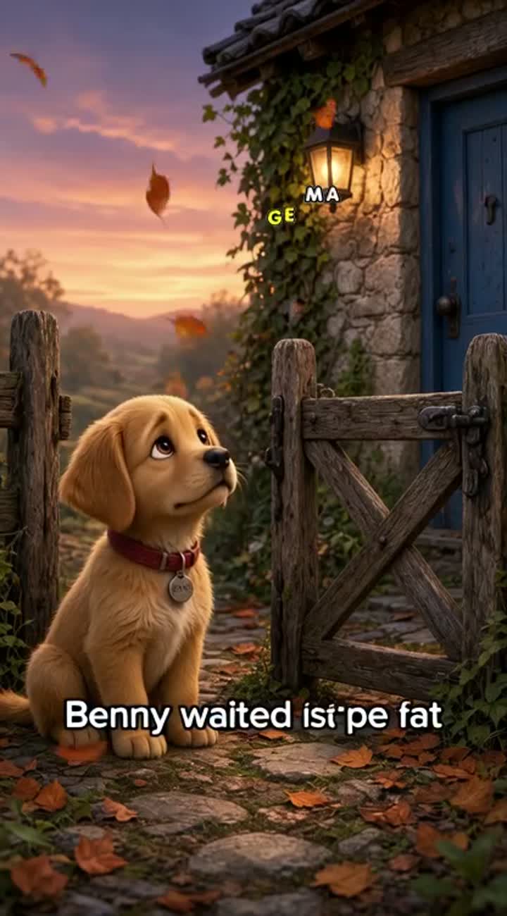 Vertical 9:16 emotional 3D animated short film titled "The Puppy… — AI cartoon