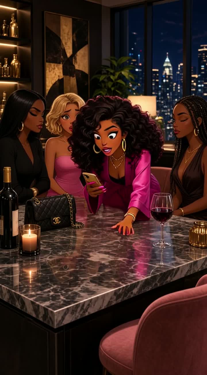 BESTIE AFTER DARK: THE SCREENSHOT — AI cartoon