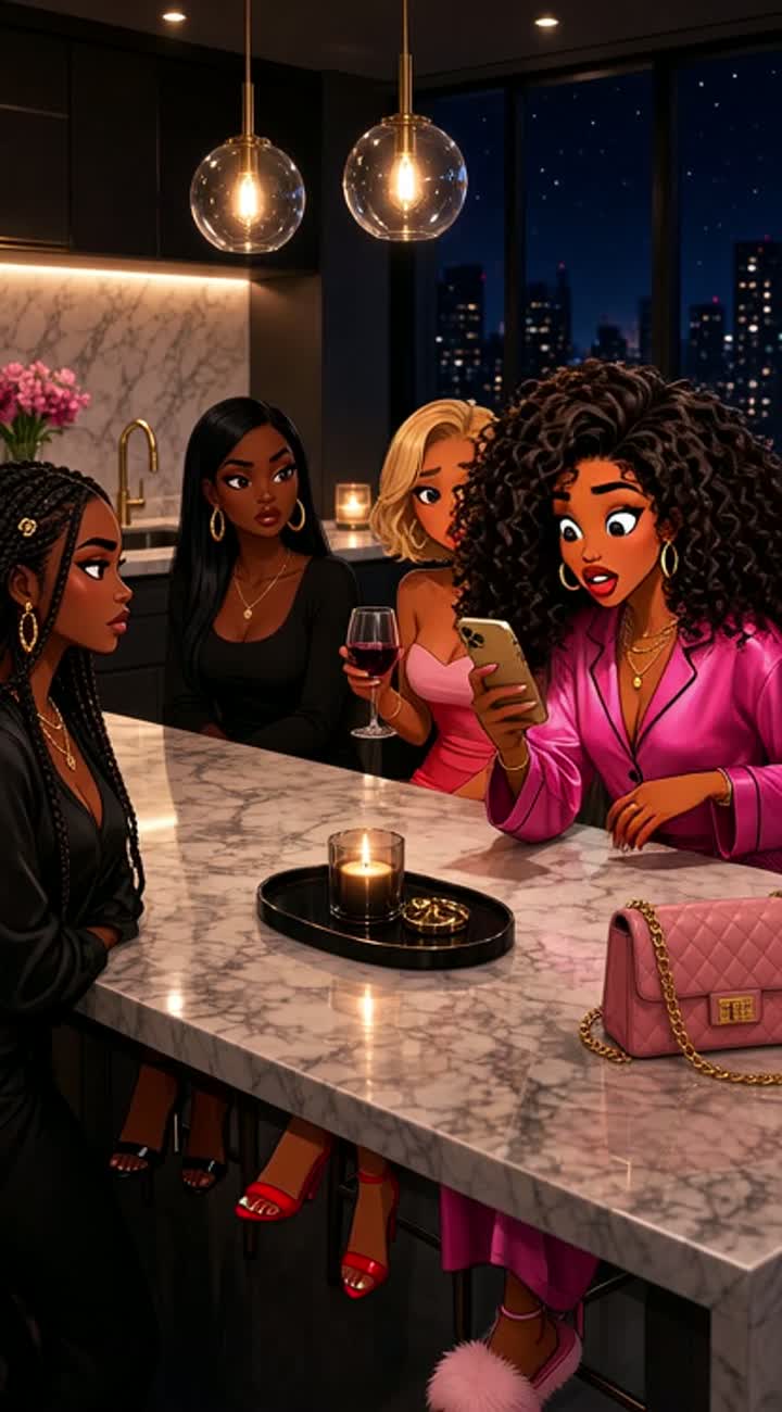 BESTIE AFTER DARK: THE SCREENSHOT — AI cartoon