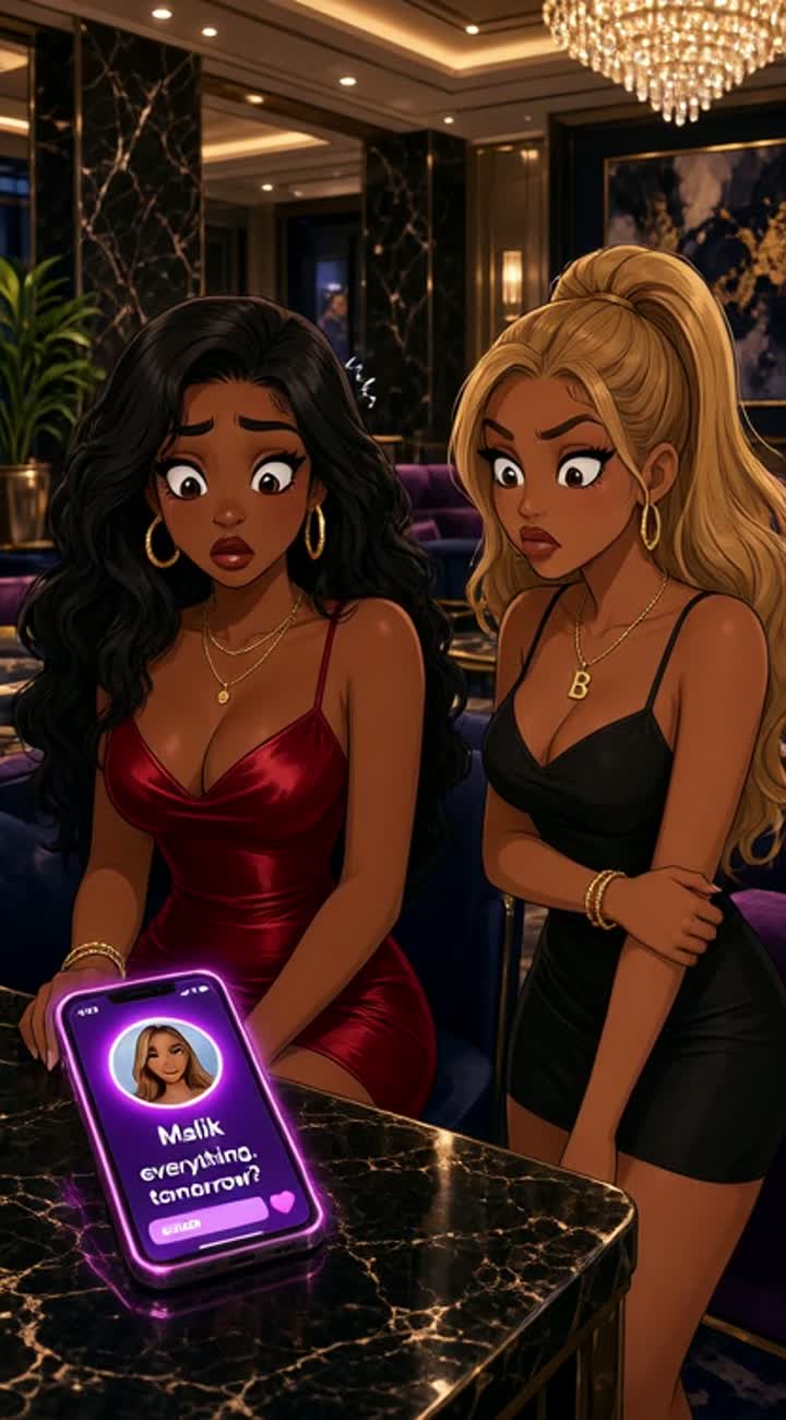 Bold outlines, glossy highlights, and dramatic comedic timing — AI cartoon