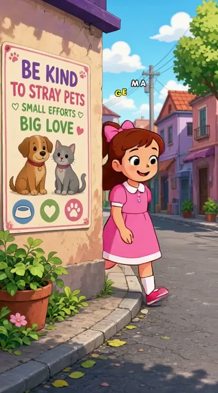 Write a short cartoon story on a little girl and her effords… — AI cartoon
