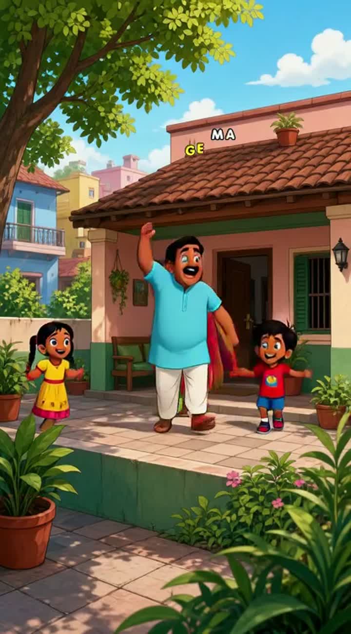 It should be about typical indian family how shout at every thing… — AI cartoon