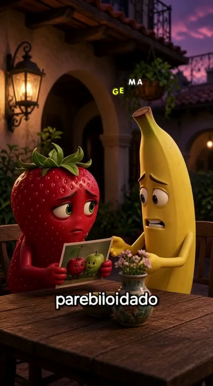 Crea el episodio 2 de una frutinovela dramática en español… — AI cartoon