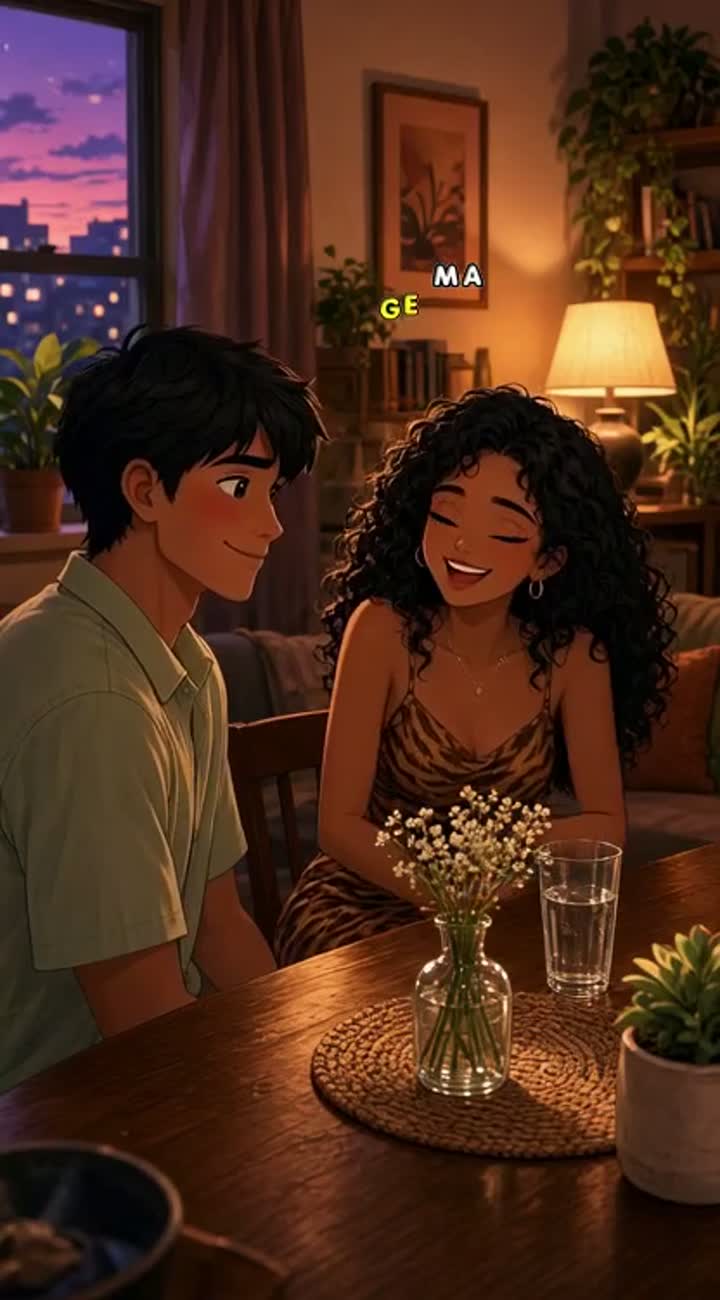 Romantic animated cartoon scene — AI cartoon