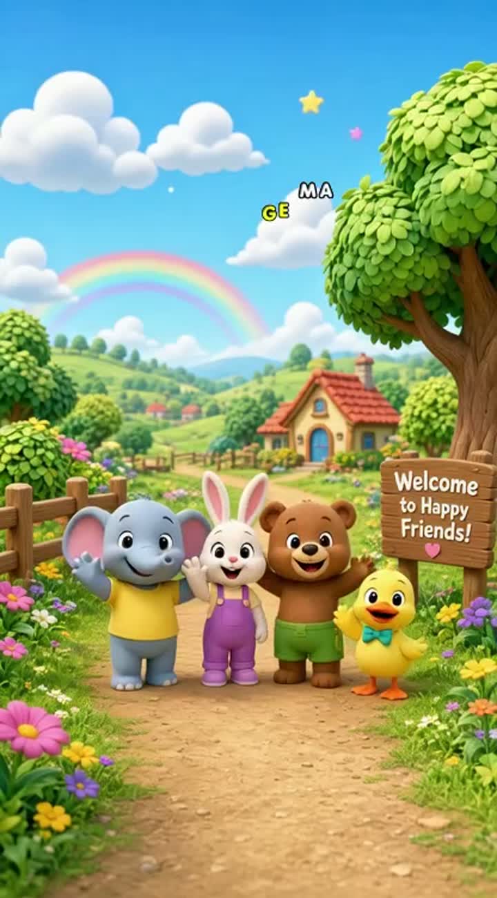 English nursery rhymes cartoon video for children aged 2-6… — AI cartoon