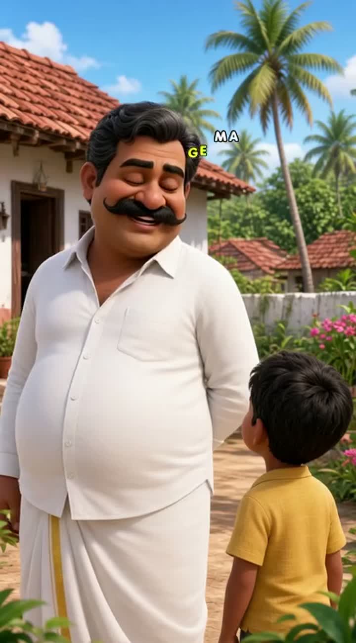 Funny 3D cartoon, middle-aged Karnataka village gowda… — AI cartoon