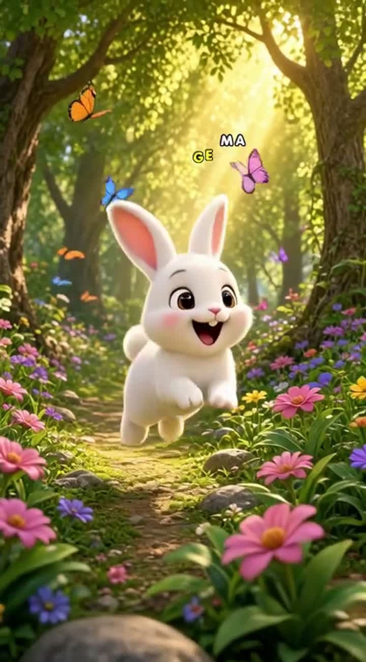 The Adventure of Little Rabbit and Friends. Create a 3D anim — AI cartoon