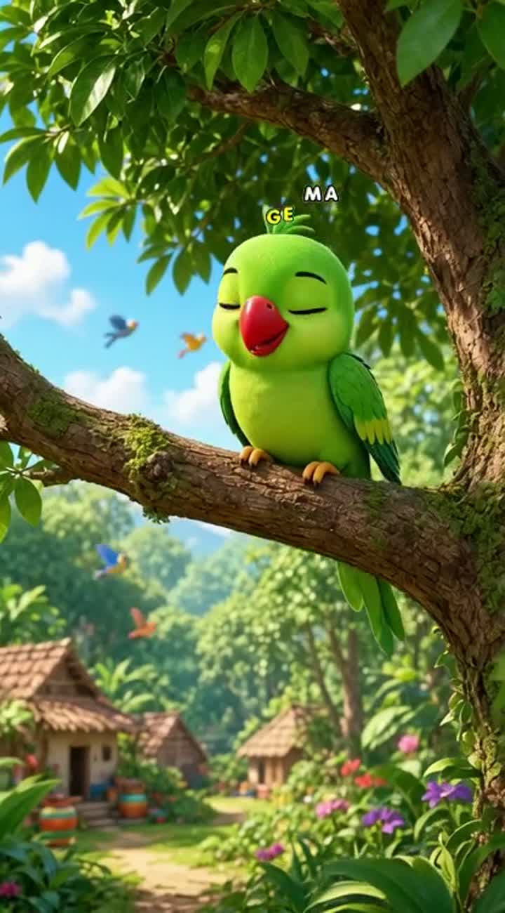 Cute, colorful 3D Hindi kids' nursery-rhyme cartoon video… — AI cartoon