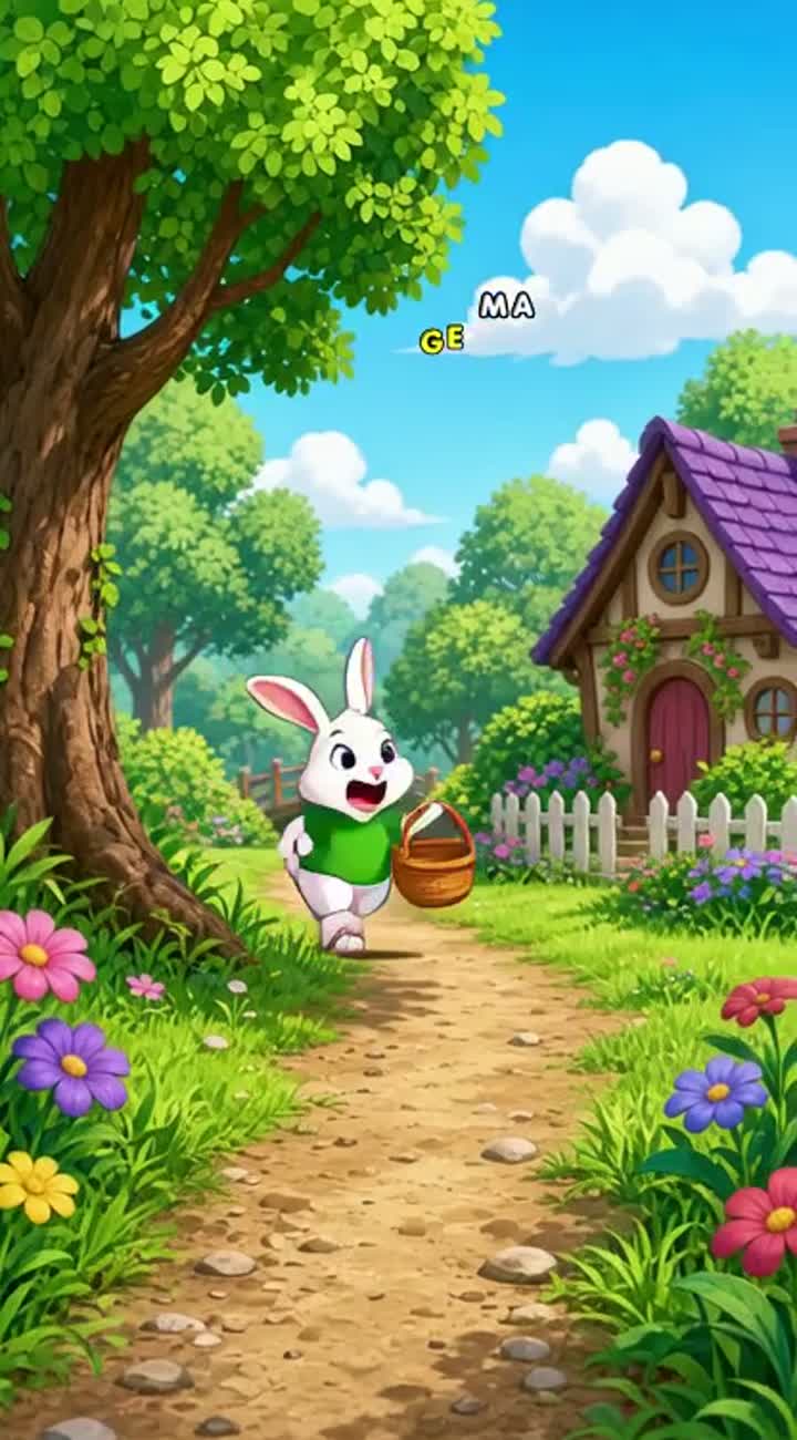 A rabbit is looking for something — AI cartoon