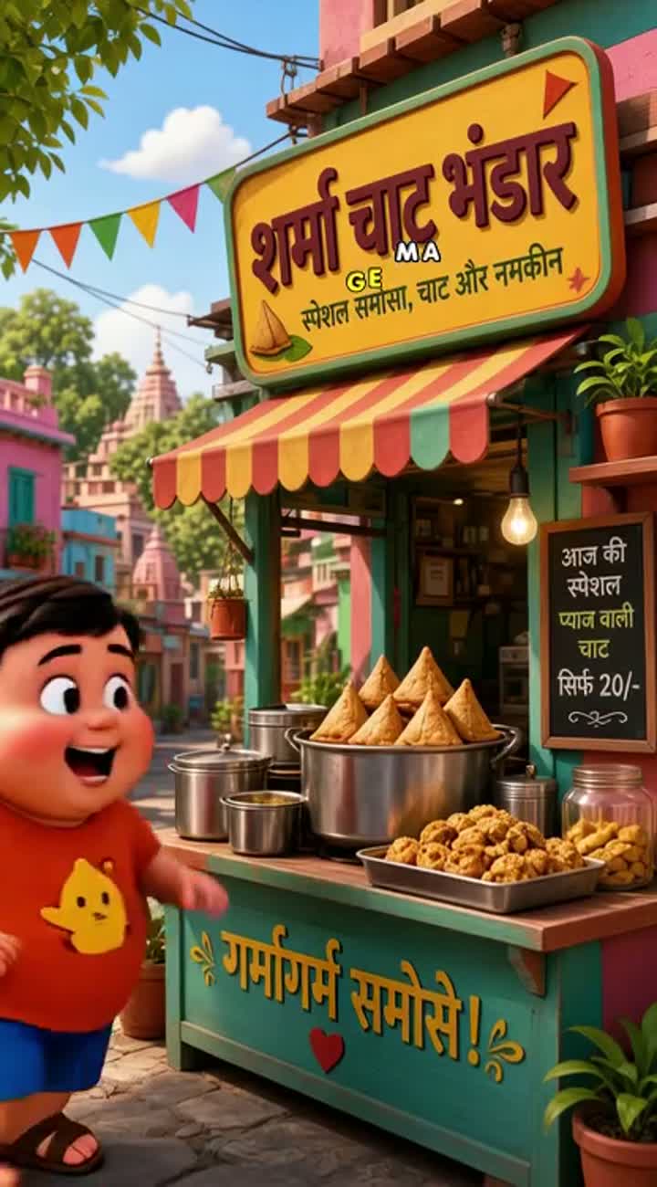 Funny 3D Indian cartoon story about two best friends in a colorful… — AI cartoon