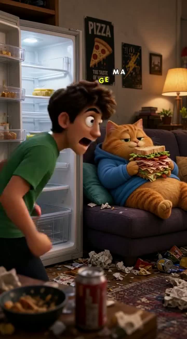 Hilarious high-quality 3D animated cartoon comedy in vertical 9:16… — AI cartoon