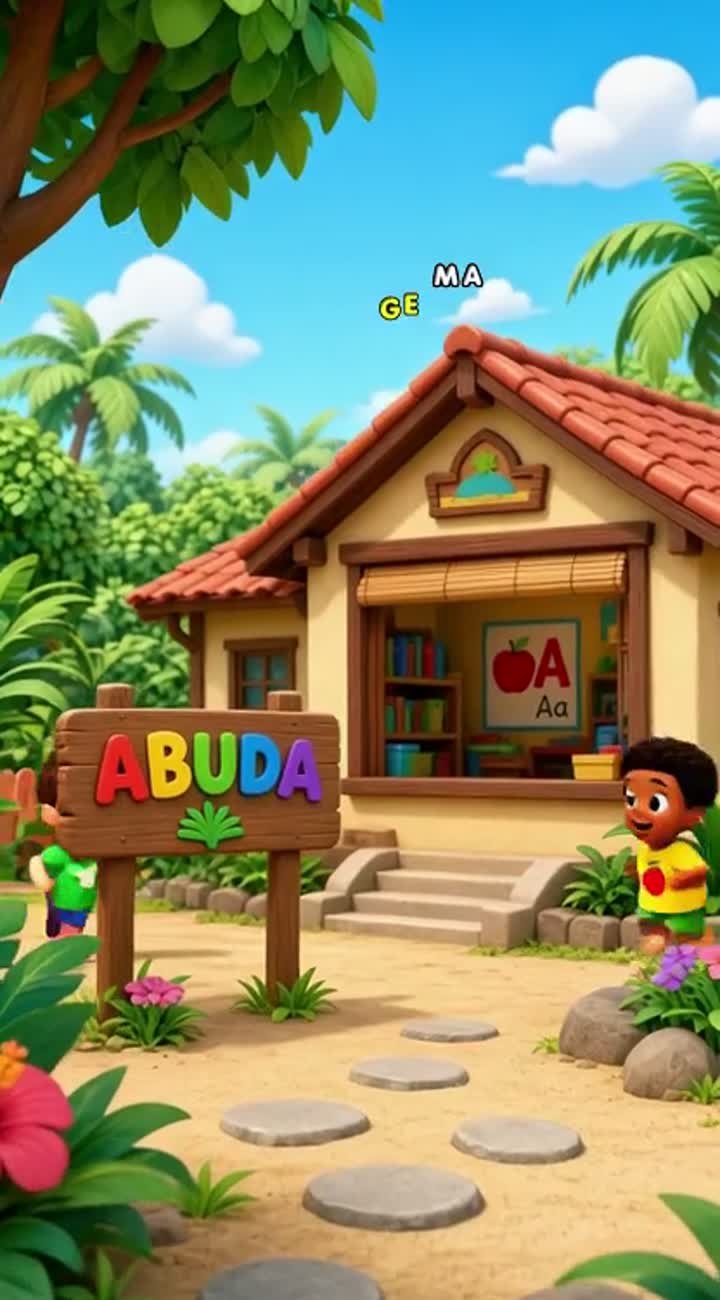 Abuda kids playing phonics Animated cartoon with smooth animation… — AI cartoon