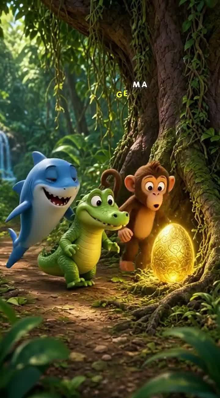 Colorful 3D cartoon scene for a children's adventure — AI cartoon