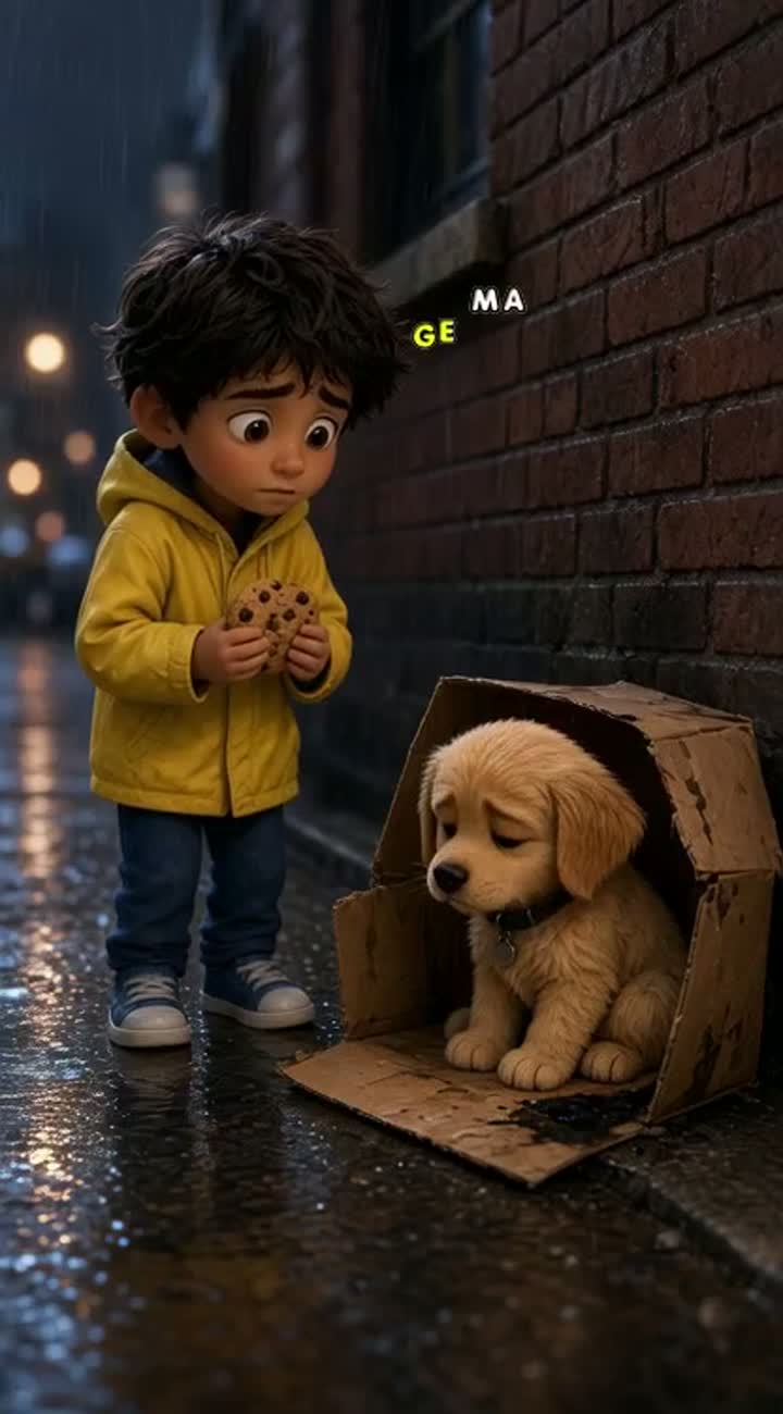The Boy Who Shared His Last Cookie — AI cartoon