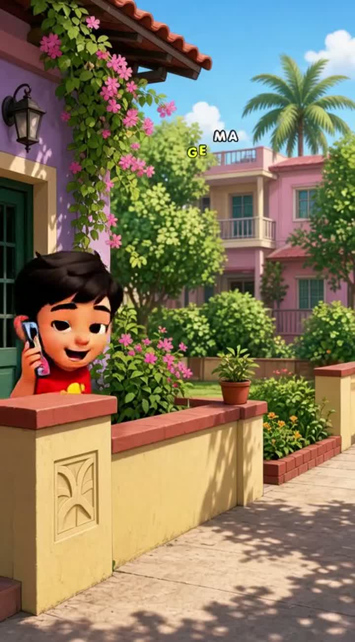 Chhota baccha apni gf se baat kar rahe hai Animated cartoon… — AI cartoon
