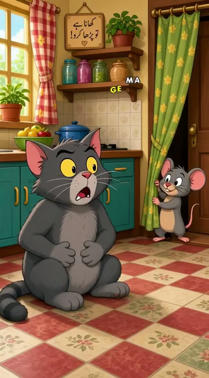Expressive characters, exaggerated facial expressions… — AI cartoon