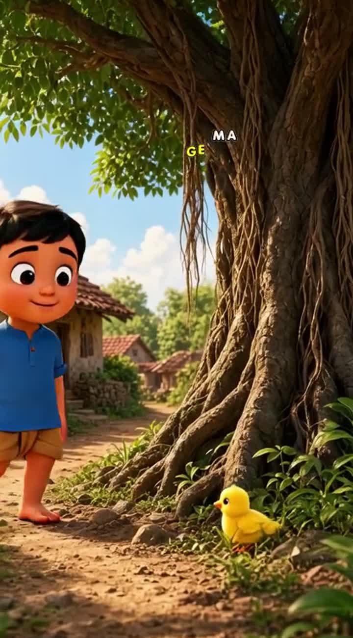 Vertical 9:16 high-quality 3D animated cartoon moral story titled… — AI cartoon