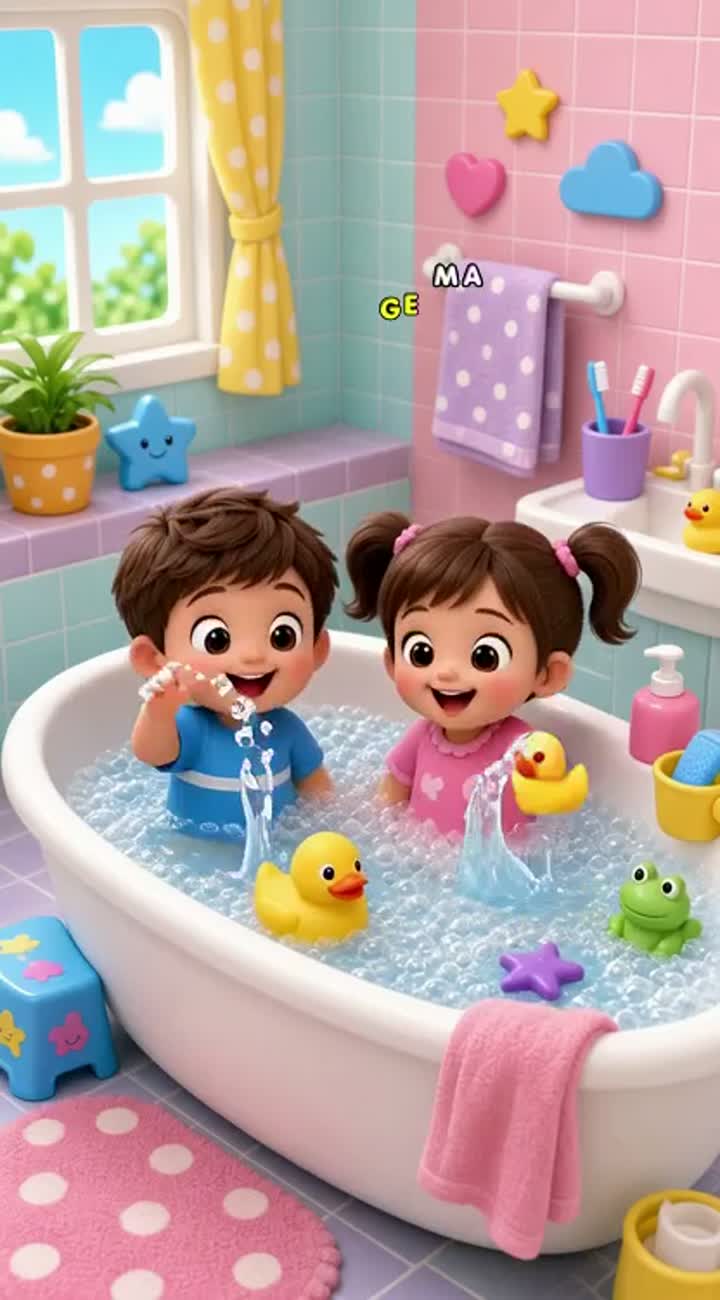 Complete, colorful 3D nursery rhyme cartoon video inspired… — AI cartoon