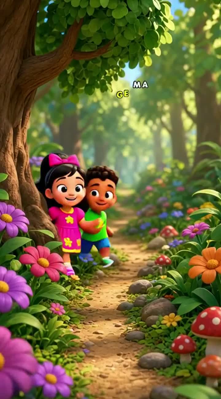 Colorful 3D cartoon for young children starring Lulu and Semsem — AI cartoon