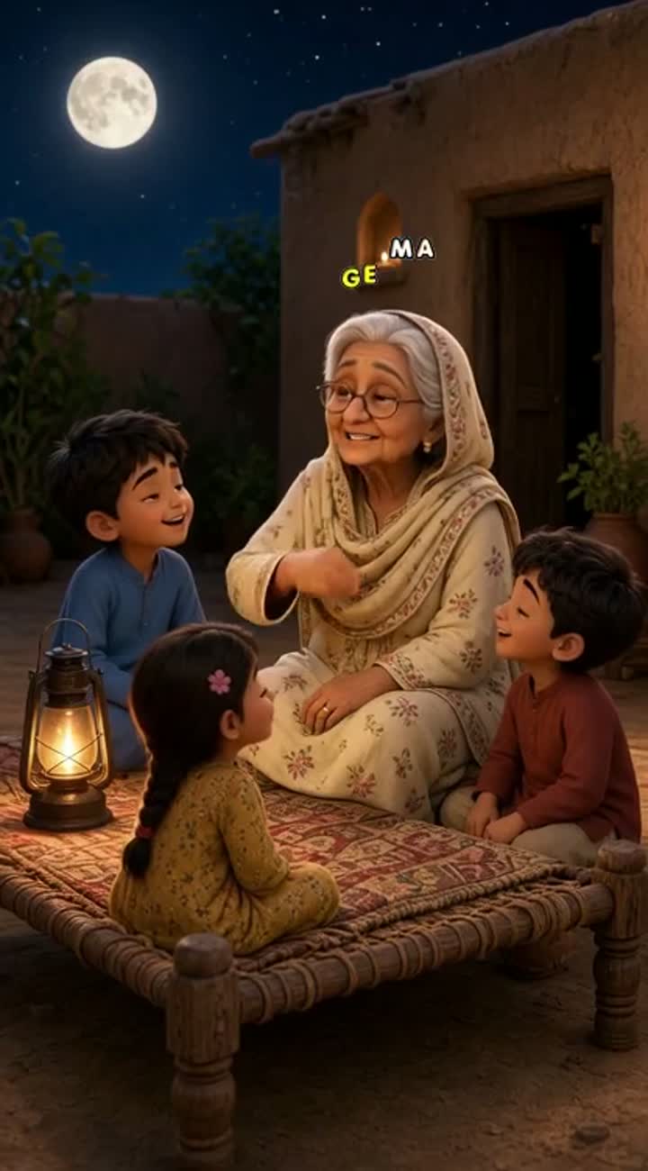 3D Pixar-style animated elderly Pakistani grandmother wearing… — AI cartoon
